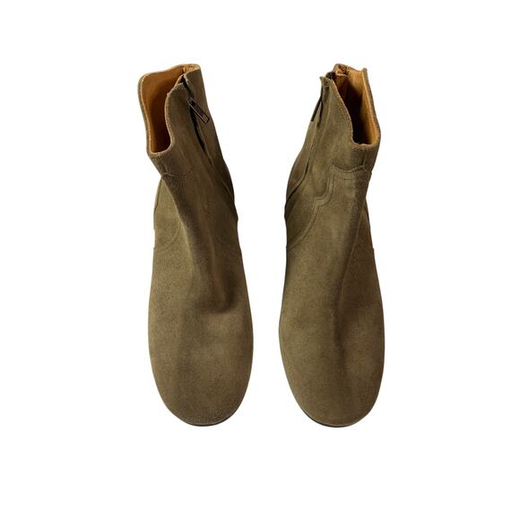 Isabel Marant Dicker Suede Ankle Bootie Taupe Block Heel 41 / US 11 Boho Western - Picture 3 of 7
